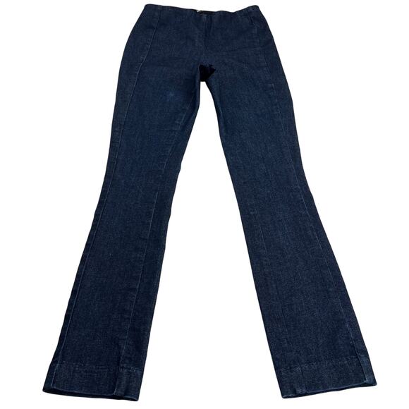 Rag & Bone Pocketless Denim Trouser Jeans Rear Zip Mid Rise Dark Wash Size 0 - Picture 9 of 9